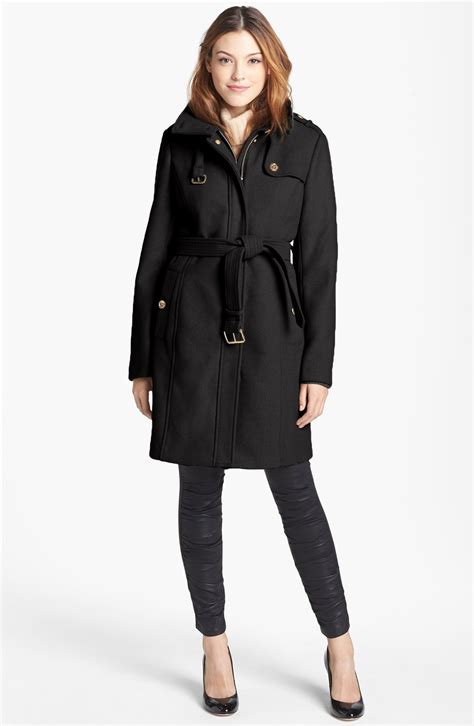 michael kors wool blend military trench coat|Michael Kors trench coat women.